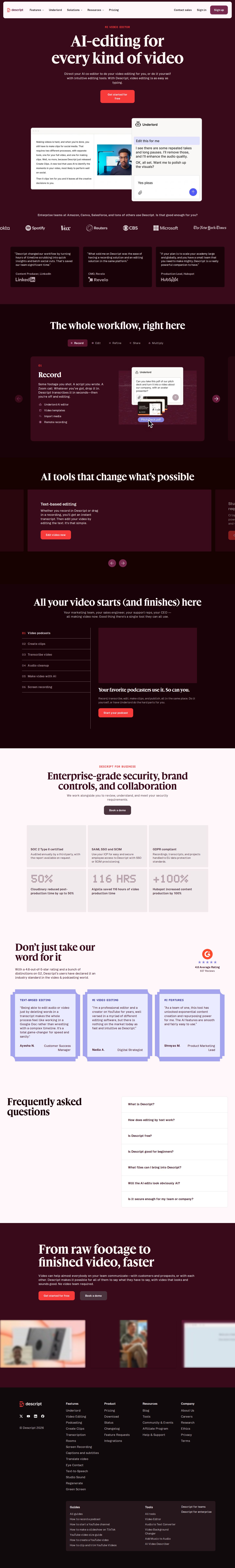 Descript website preview