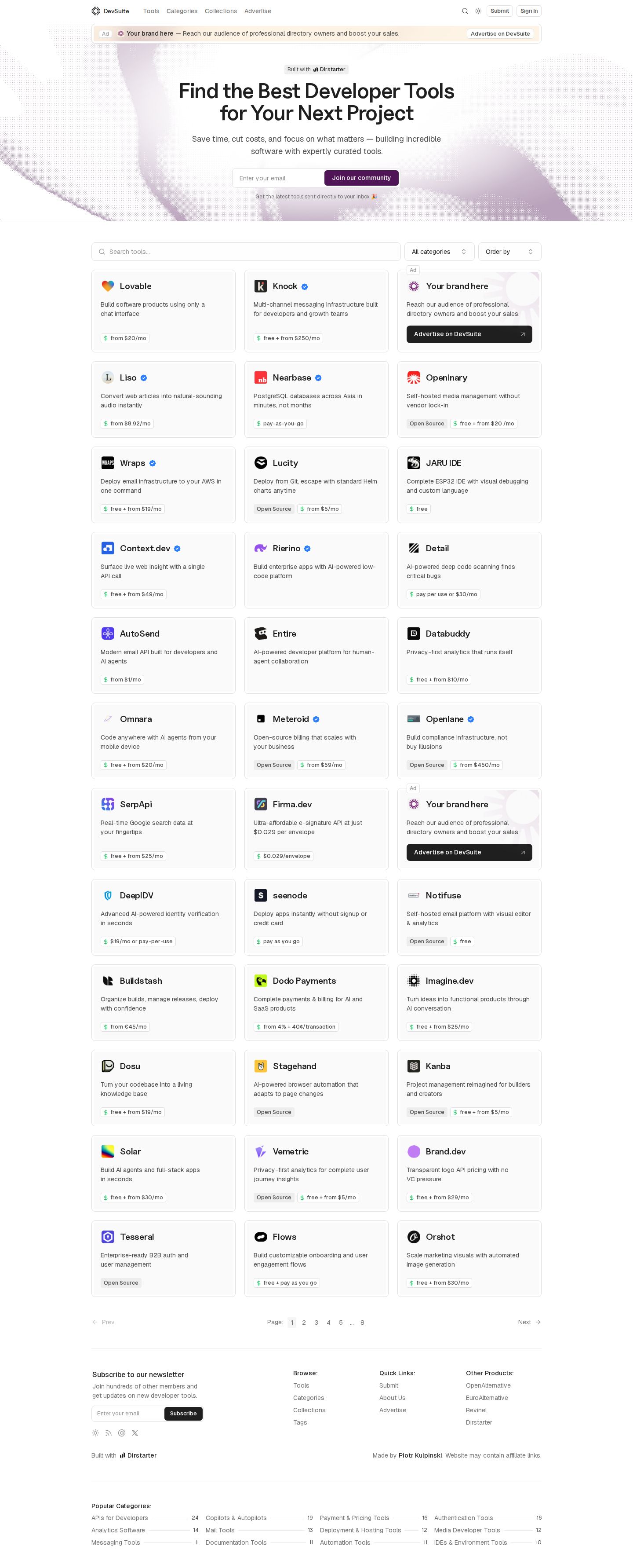 DevSuite website preview