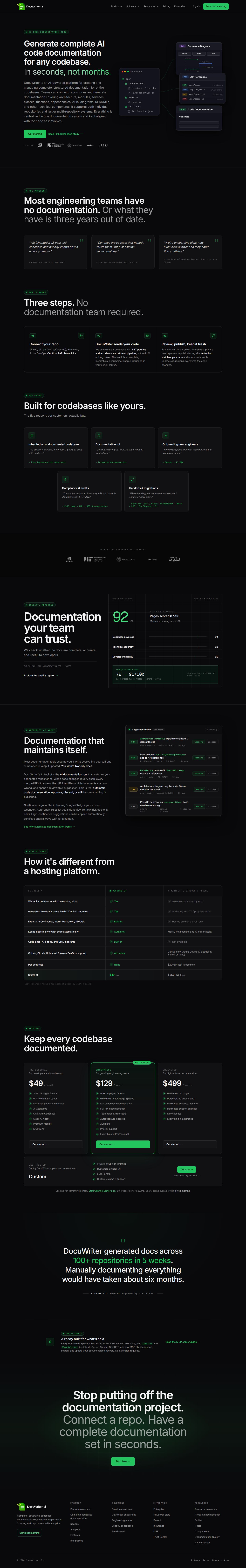 DocuWriter website preview