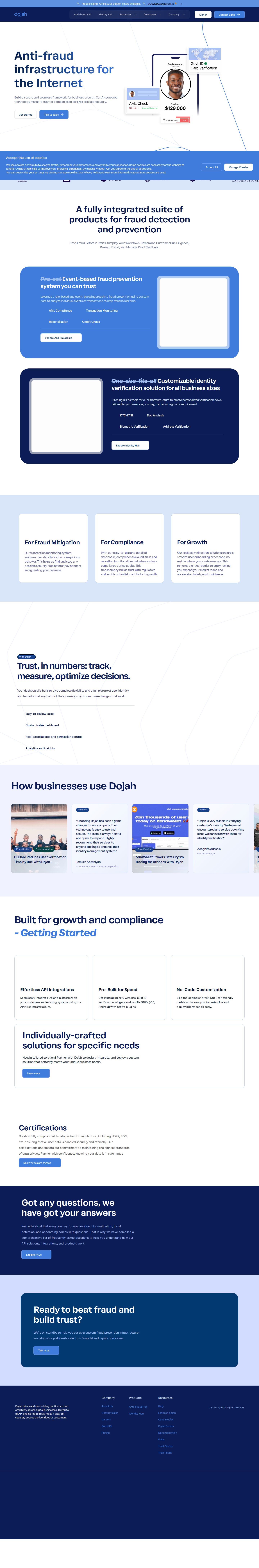Dojah website preview