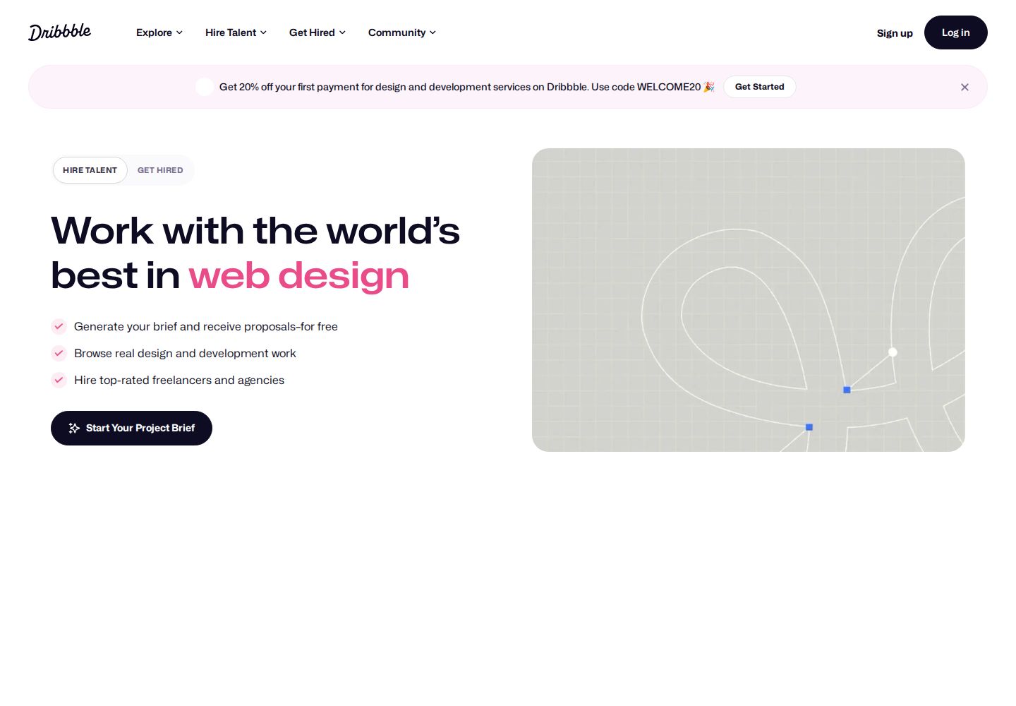 Dribbble website preview