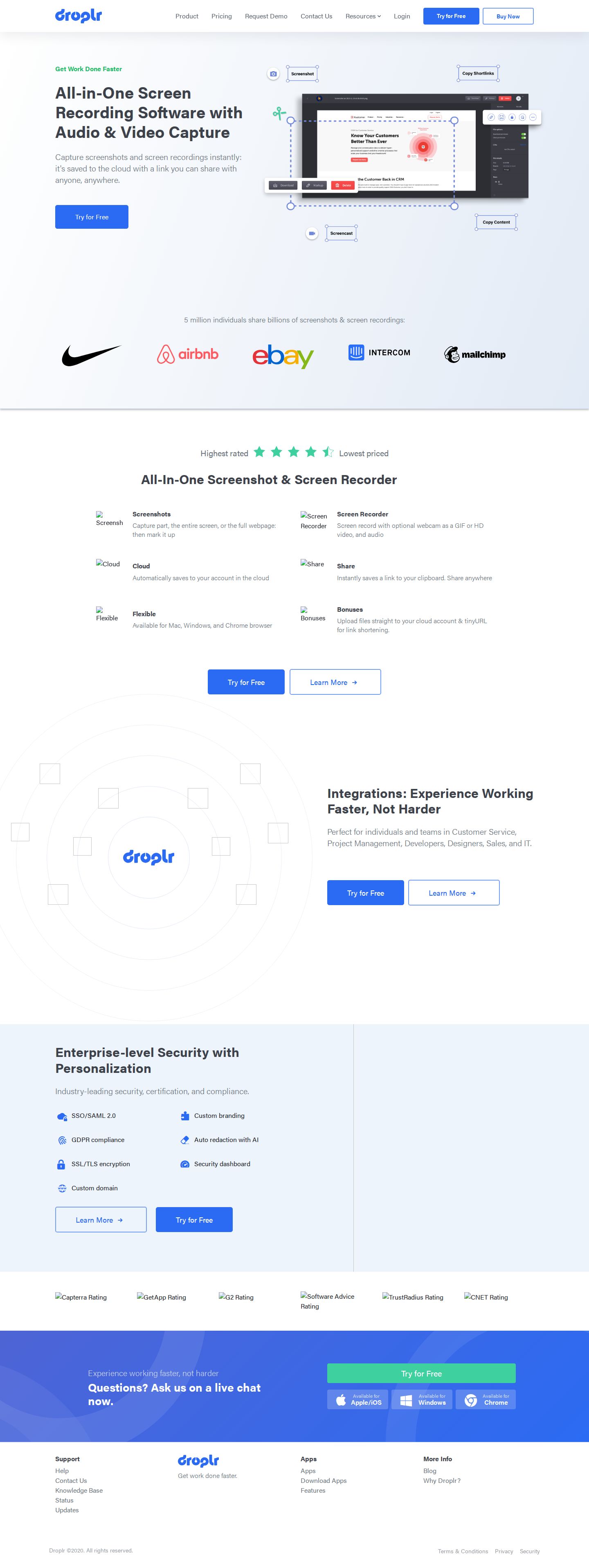 Droplr website preview