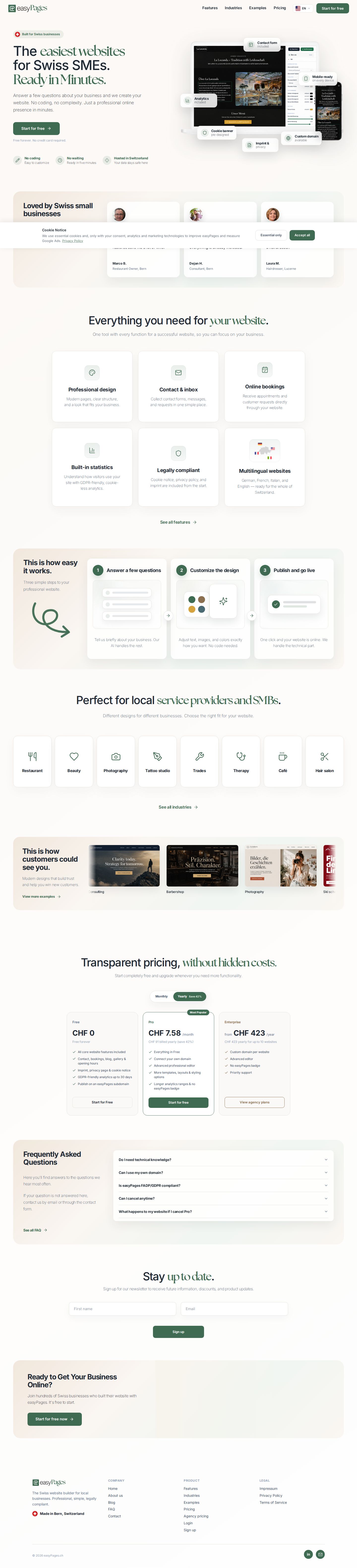 easyPages.ch website preview