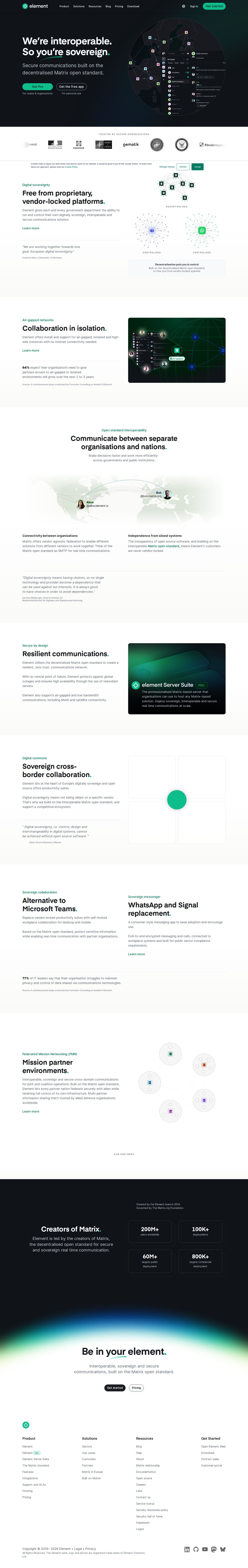 Element website preview