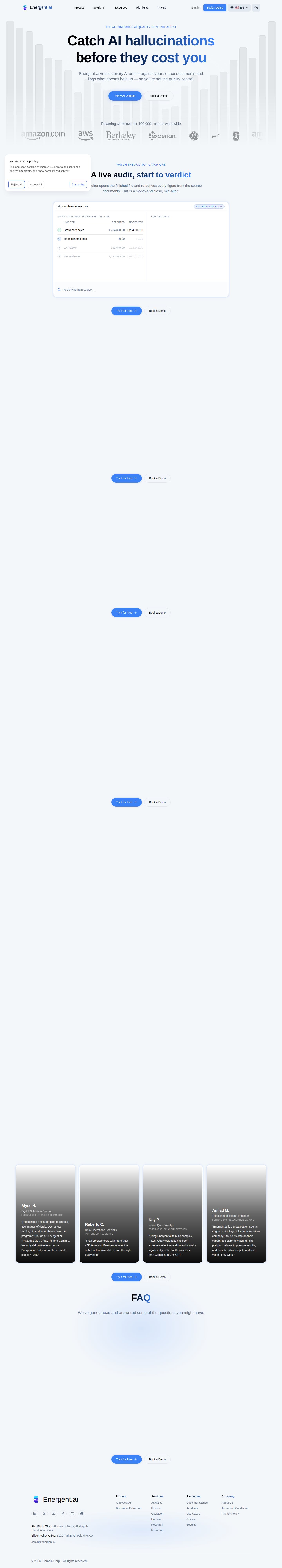 Energent.ai website preview