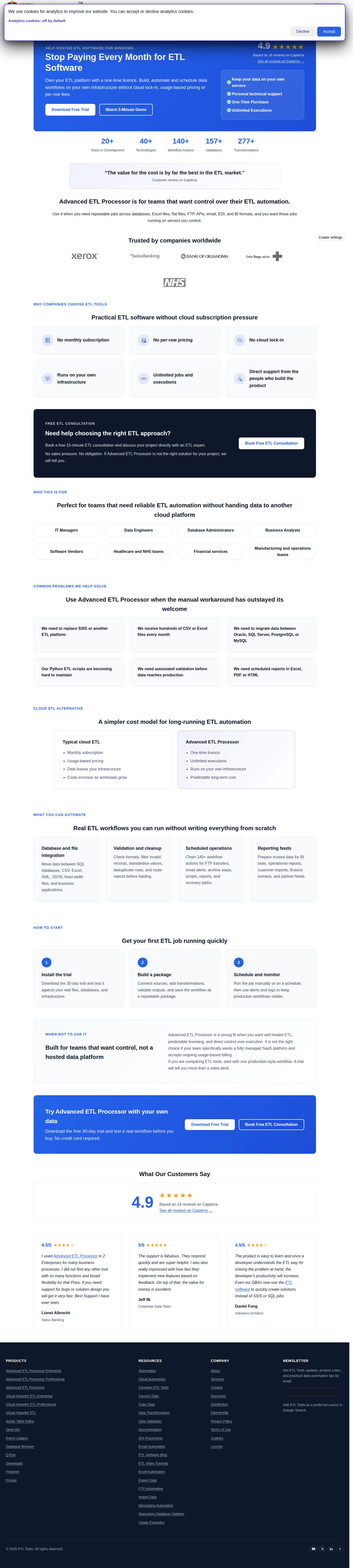 Self-Hosted ETL Software for Business website preview