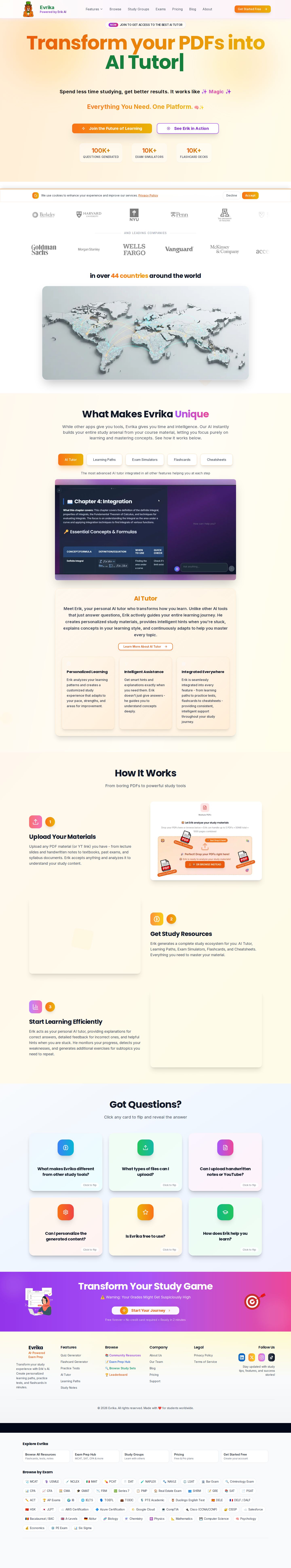 Evrika Study website preview