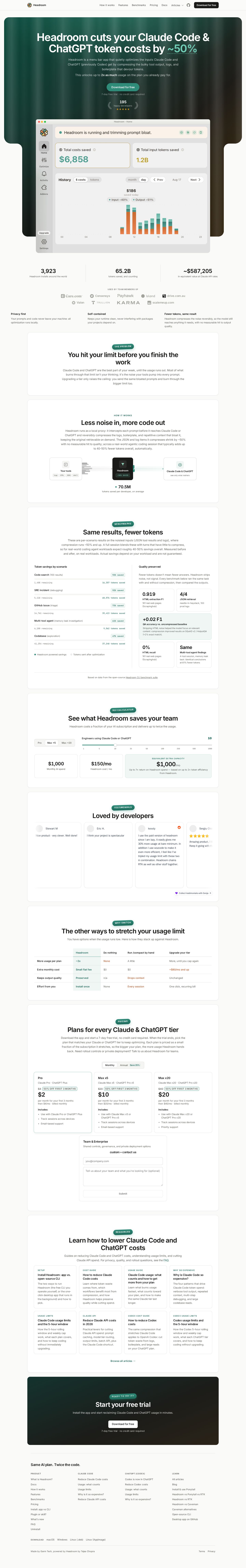 Headroom website preview