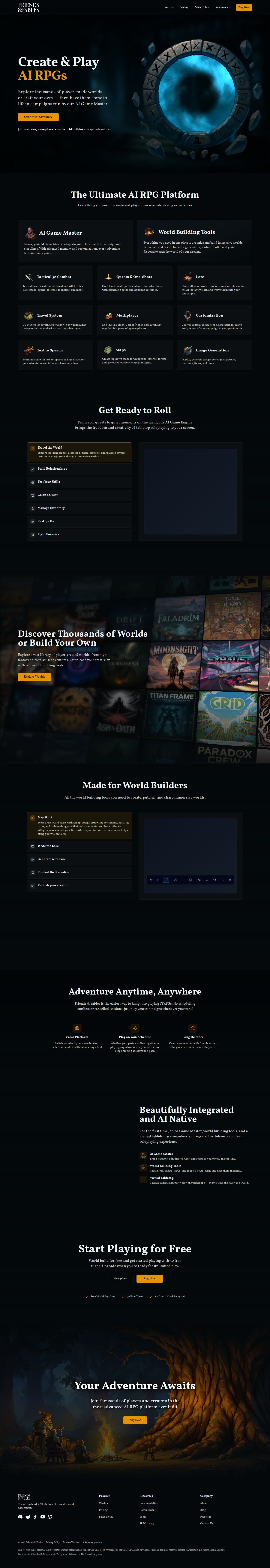 Friends & Fables website preview