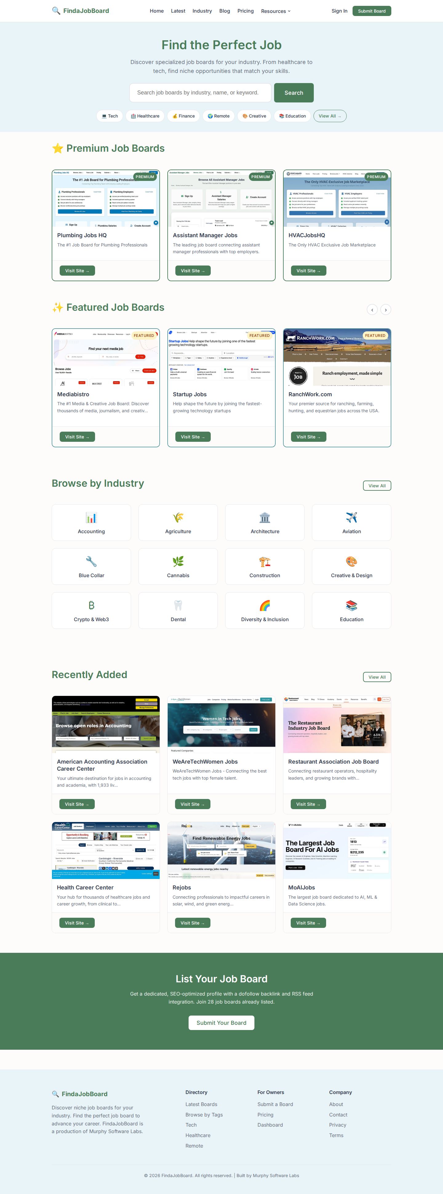 Find a Job Board website preview