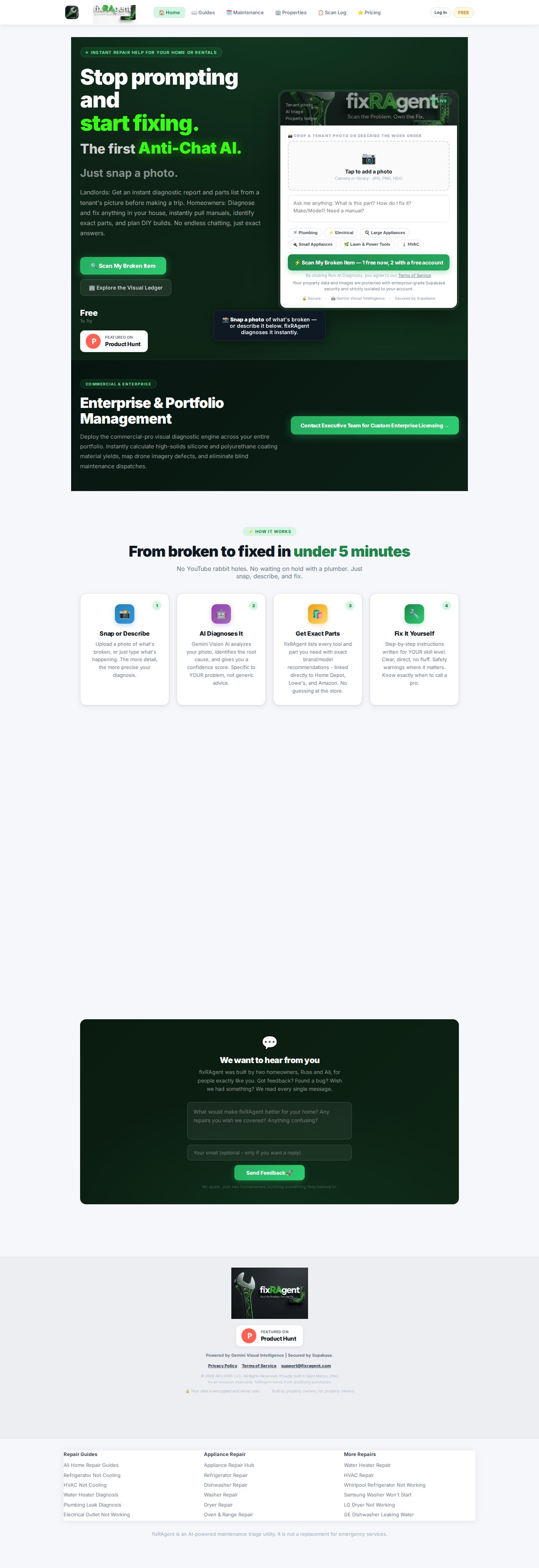 fixRAgent website preview