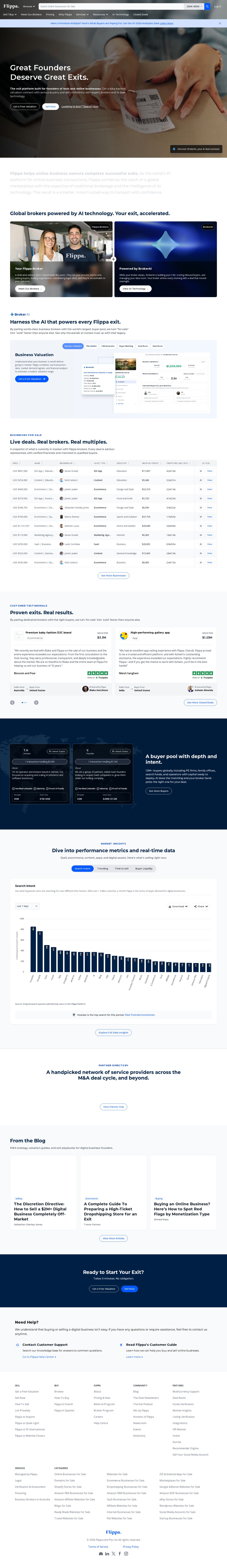 Flippa website preview