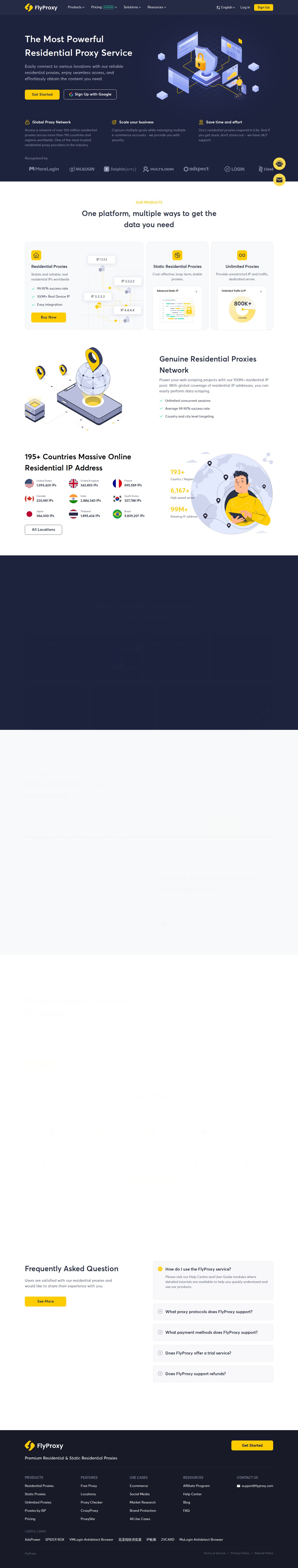FlyProxy website preview