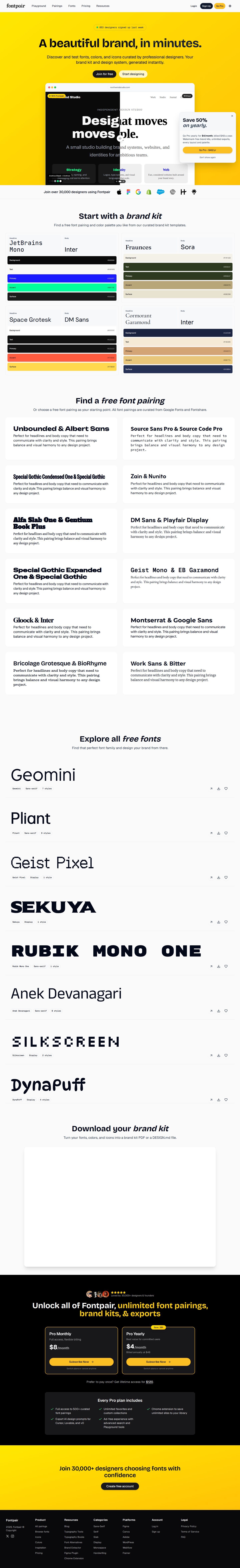 Fontpair website preview