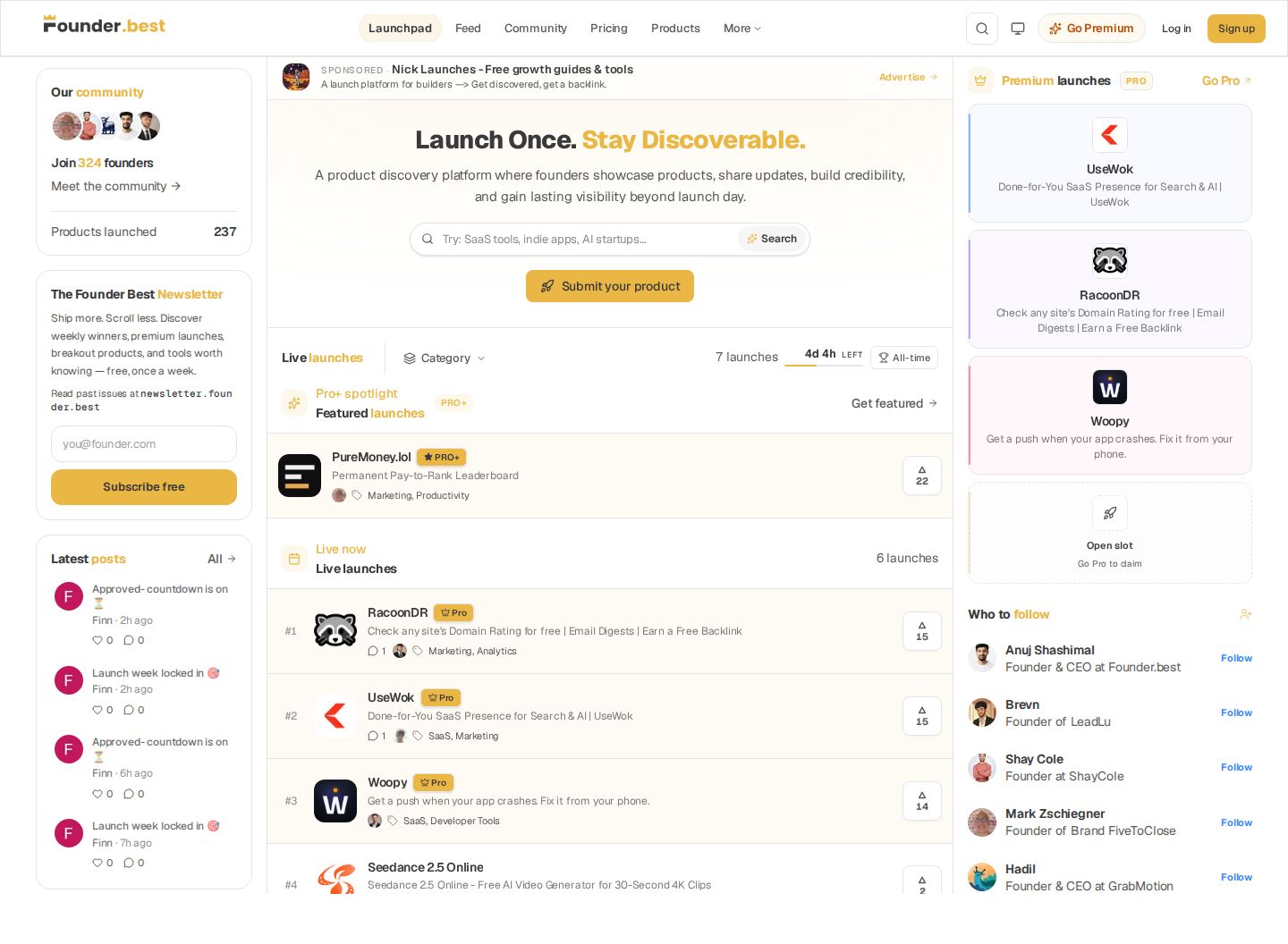 Founder.best website preview