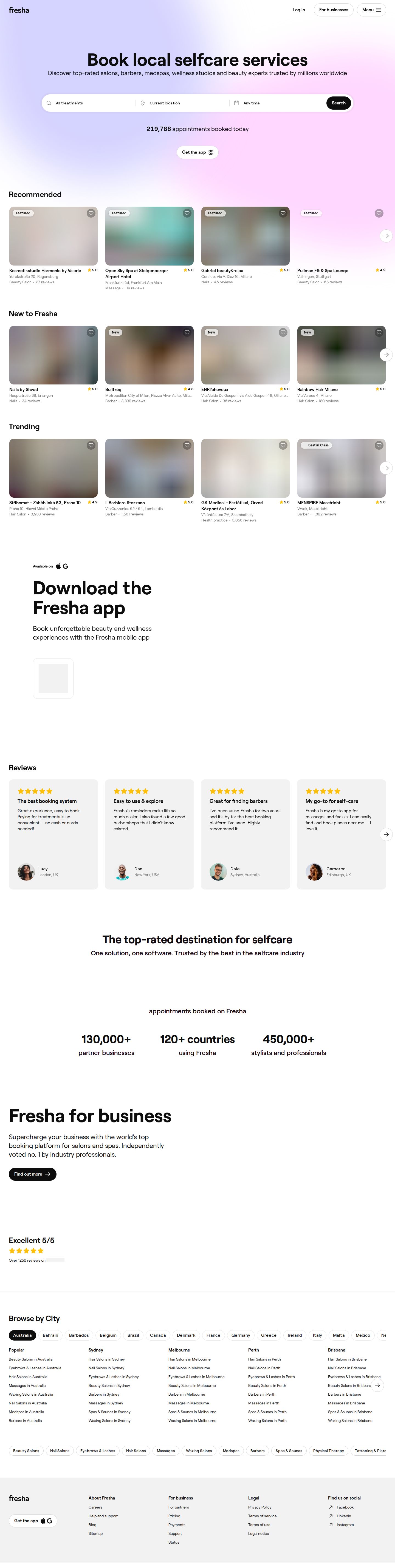 Fresha website preview