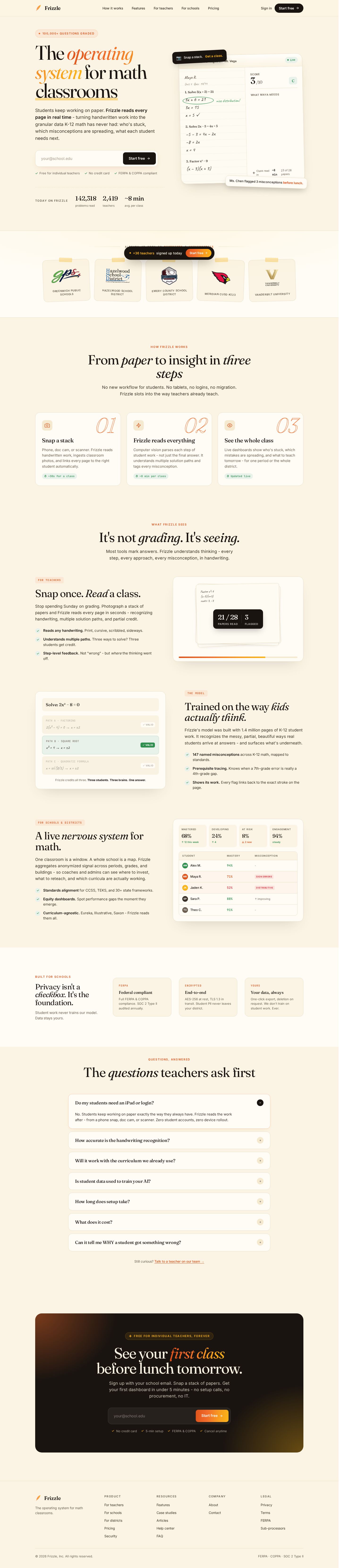 Frizzle website preview