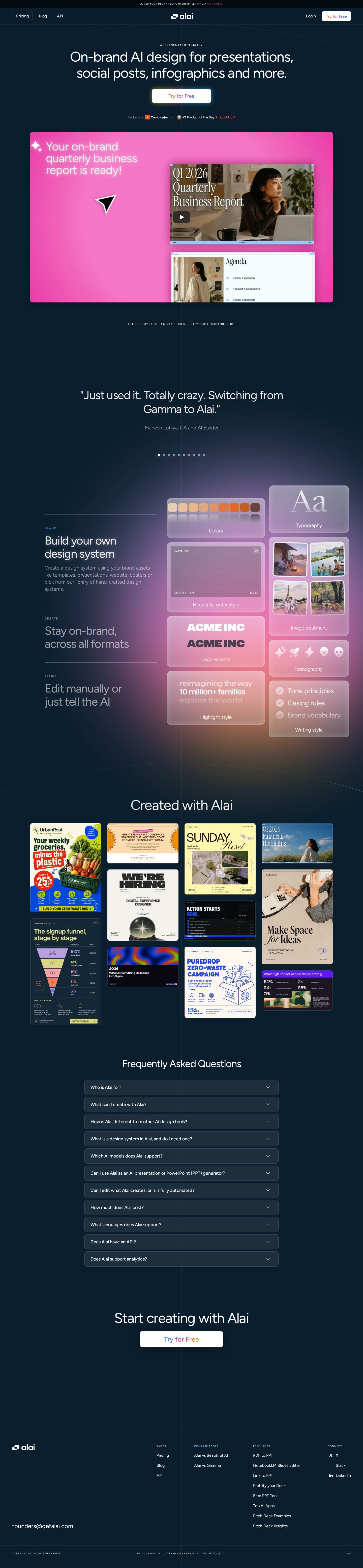Create Stunning Presentations with AI website preview