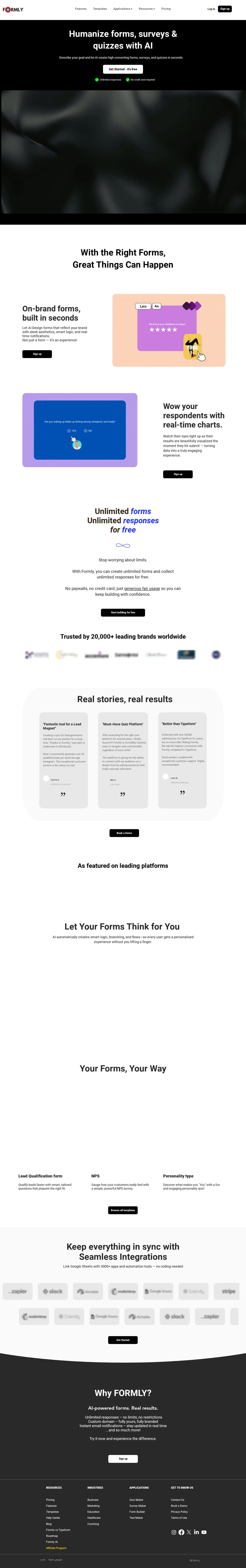 Getformly website preview