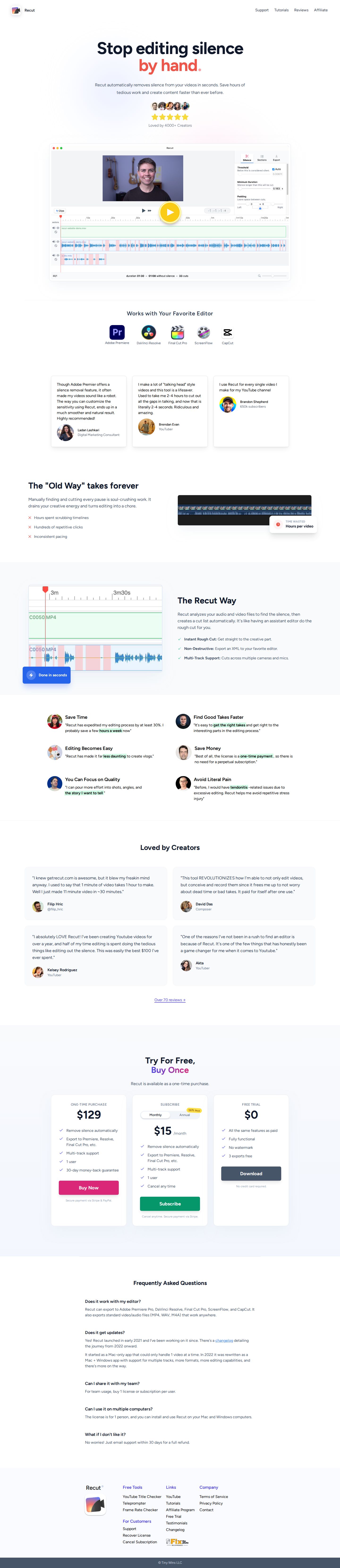 Recut website preview