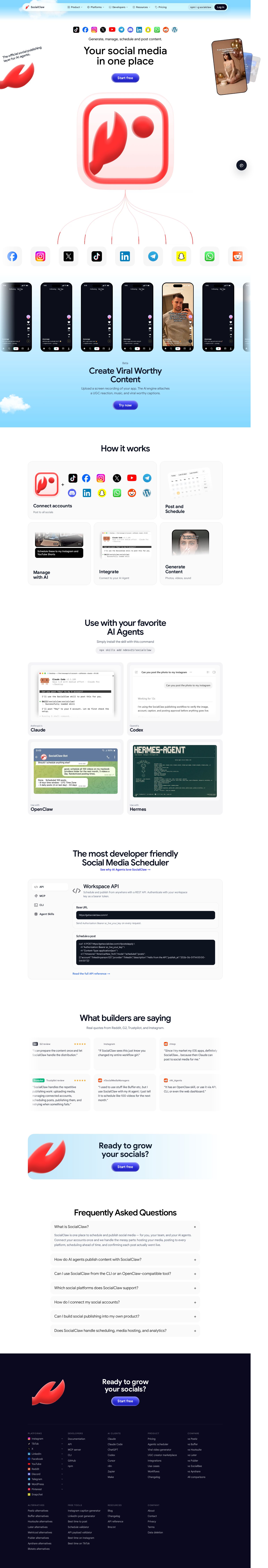 SocialClaw website preview
