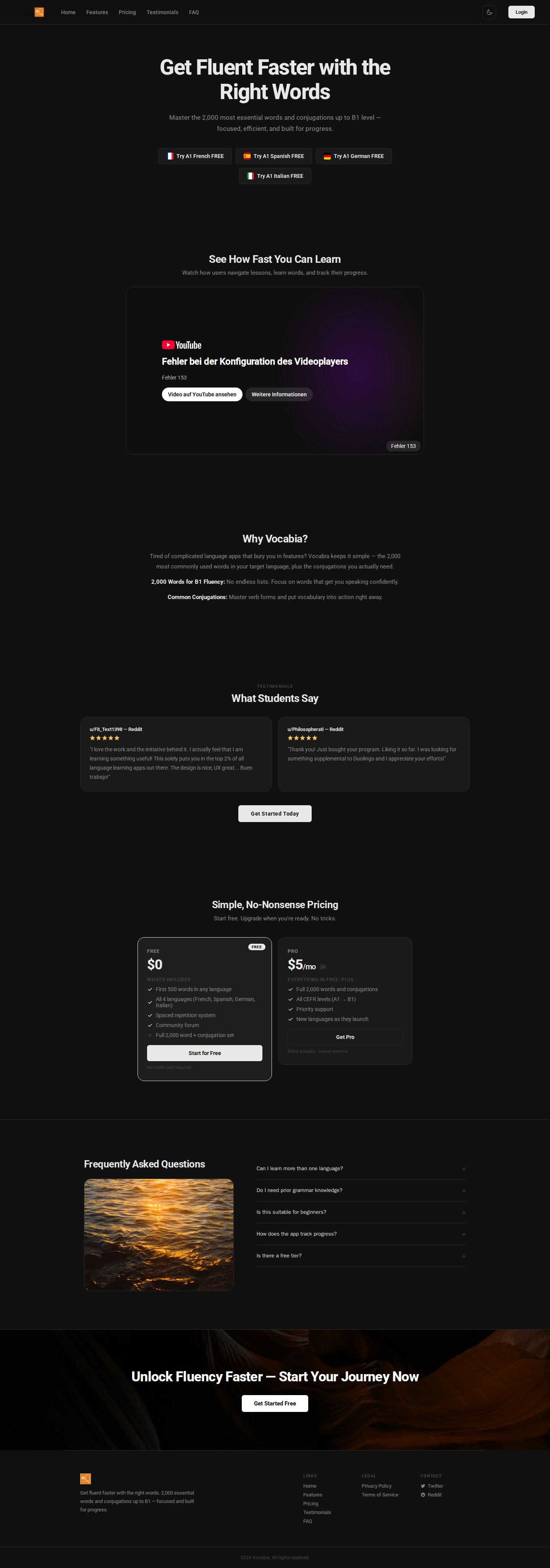 Vocabia website preview