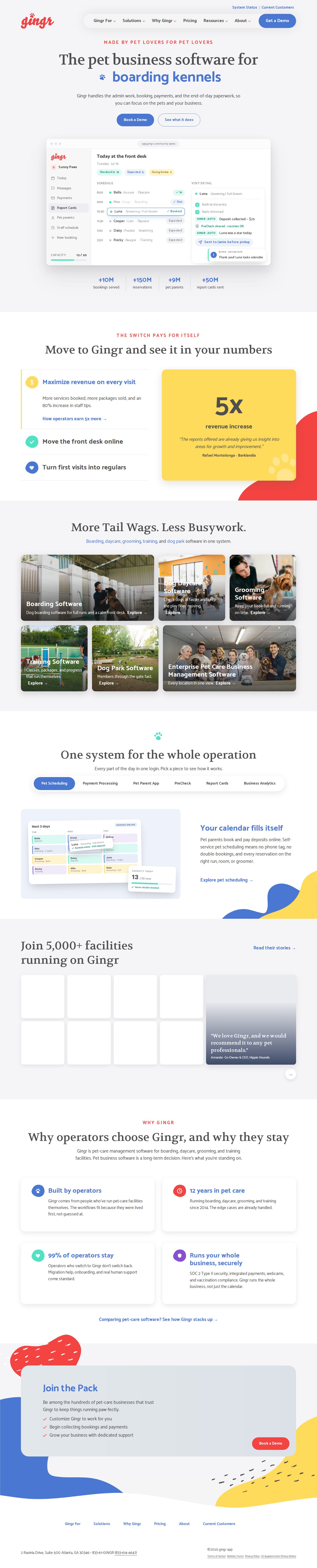 Gingr website preview