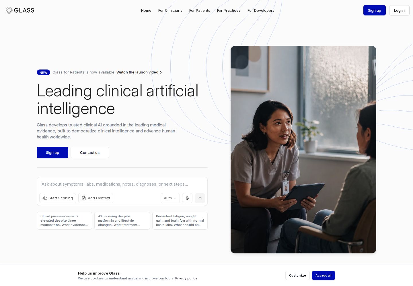 Glass website preview