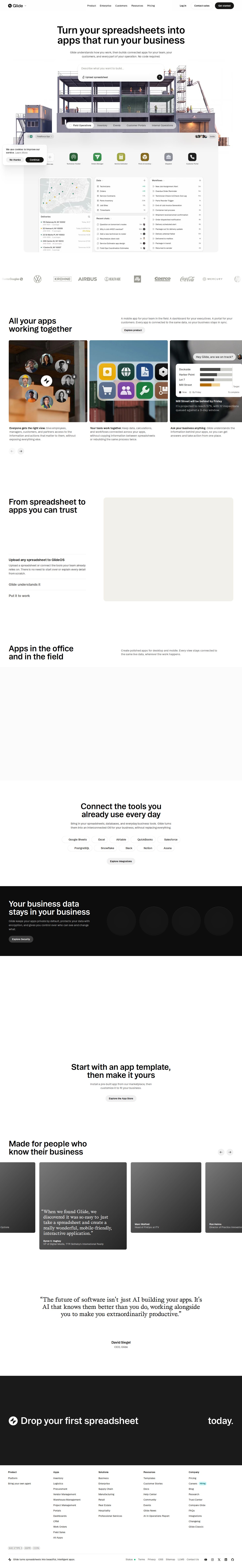 Glideapps website preview