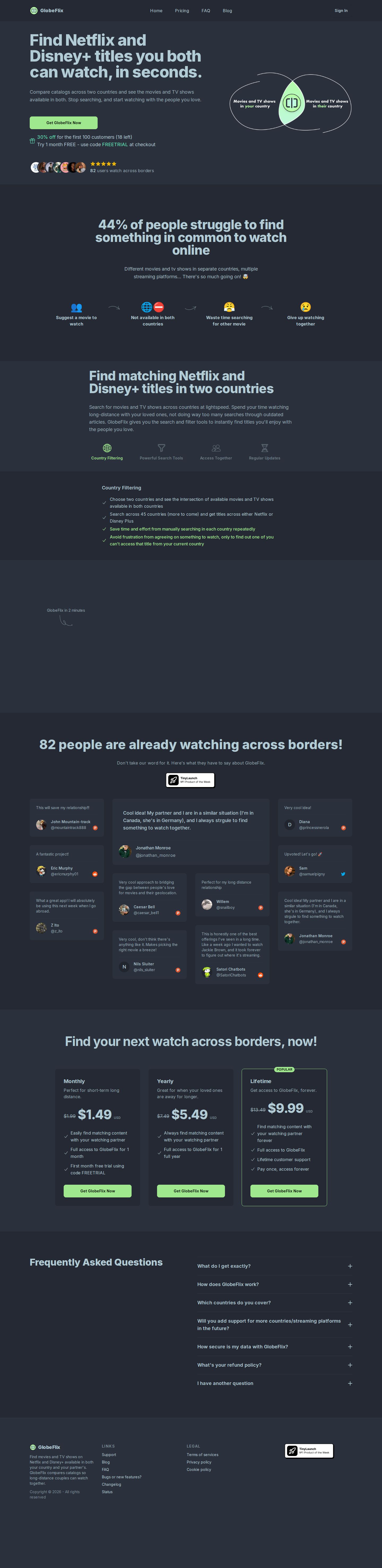 GlobeFlix website preview