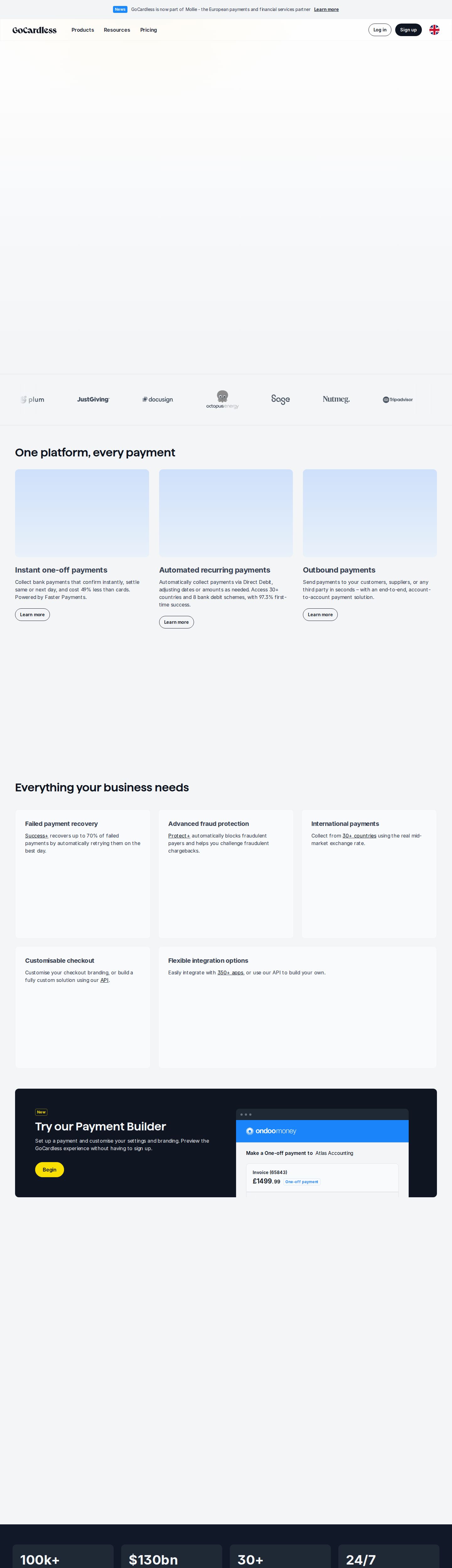 GoCardless website preview