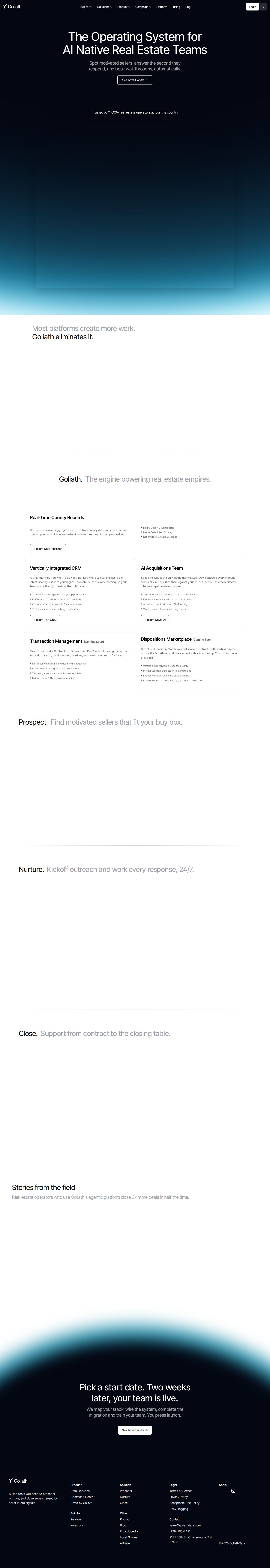 Goliath Data website preview