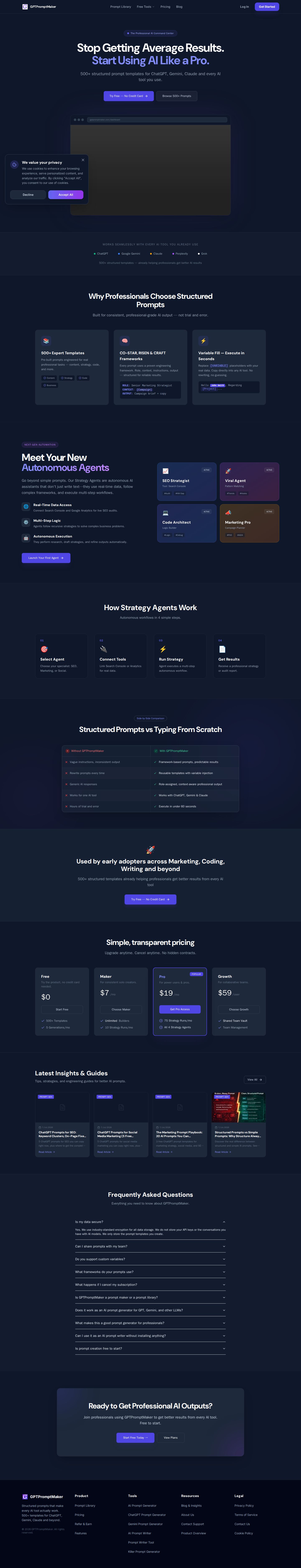GPTPromptMaker website preview