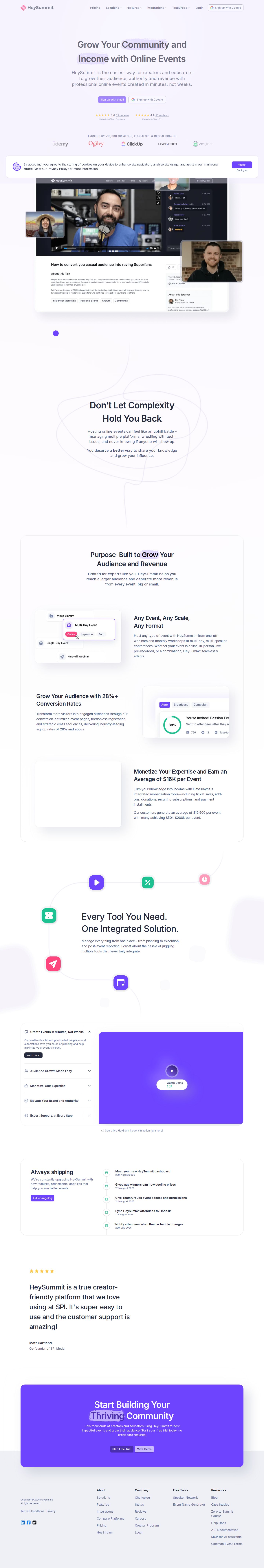 HeySummit website preview