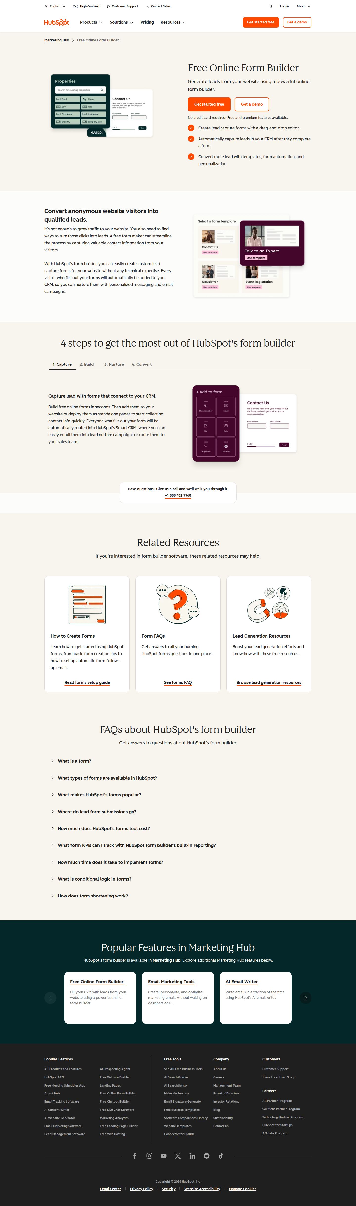 HubSpot website preview
