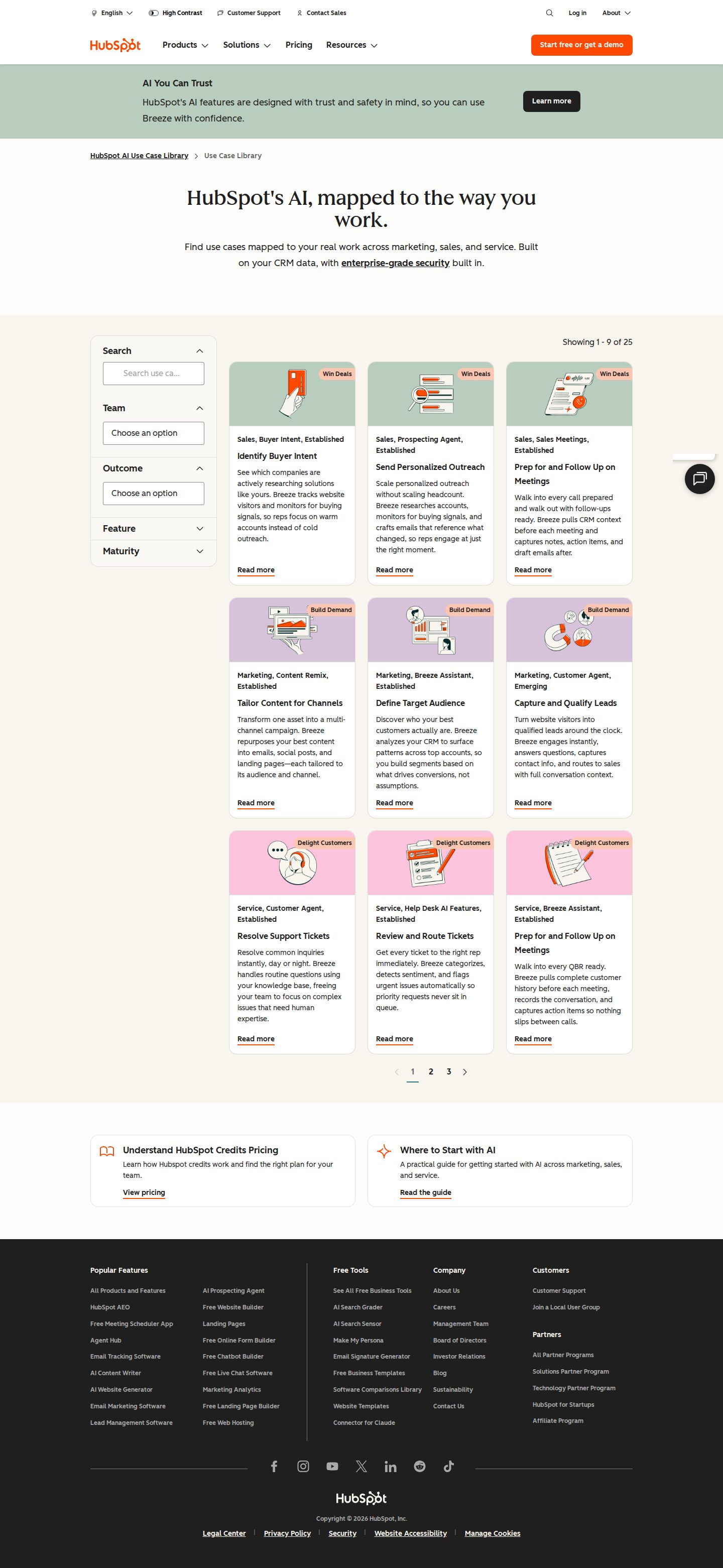 HubSpot Breeze Use Case Library website preview