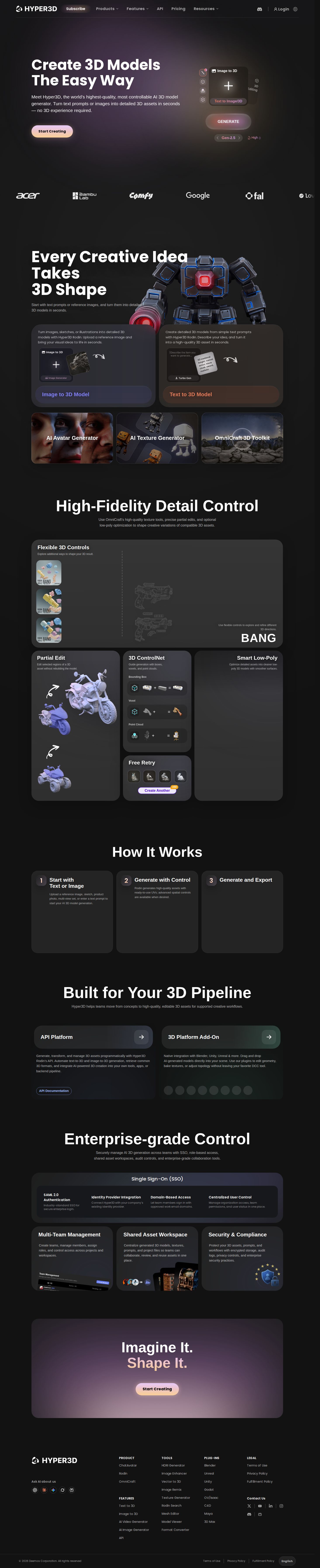 Hyper3D website preview