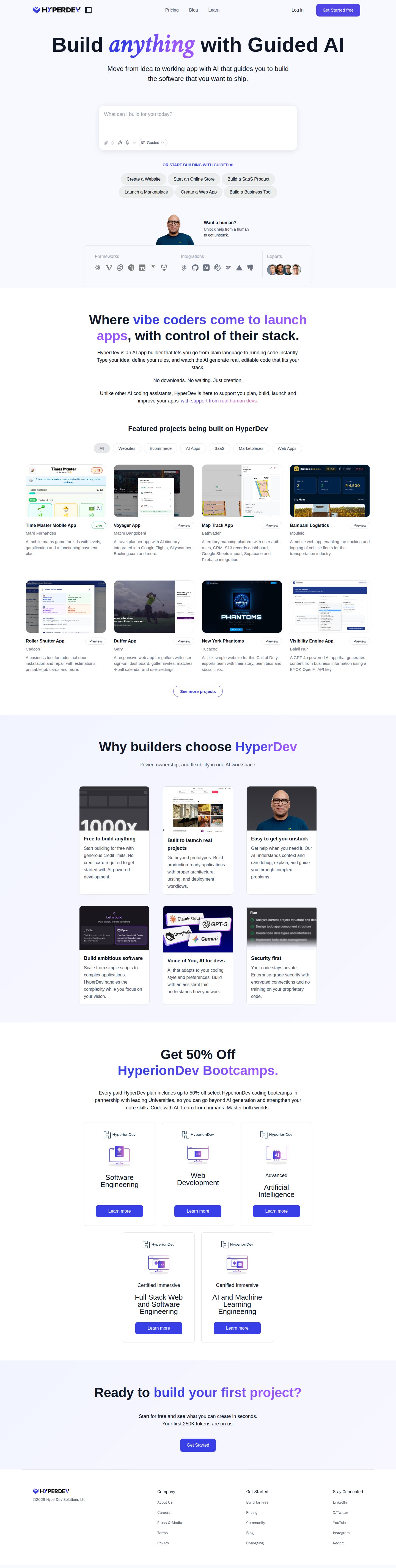 HyperDev website preview