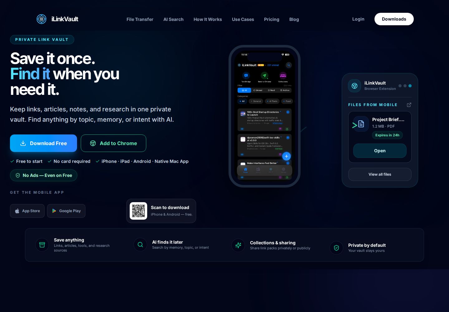 iLinkVault website preview