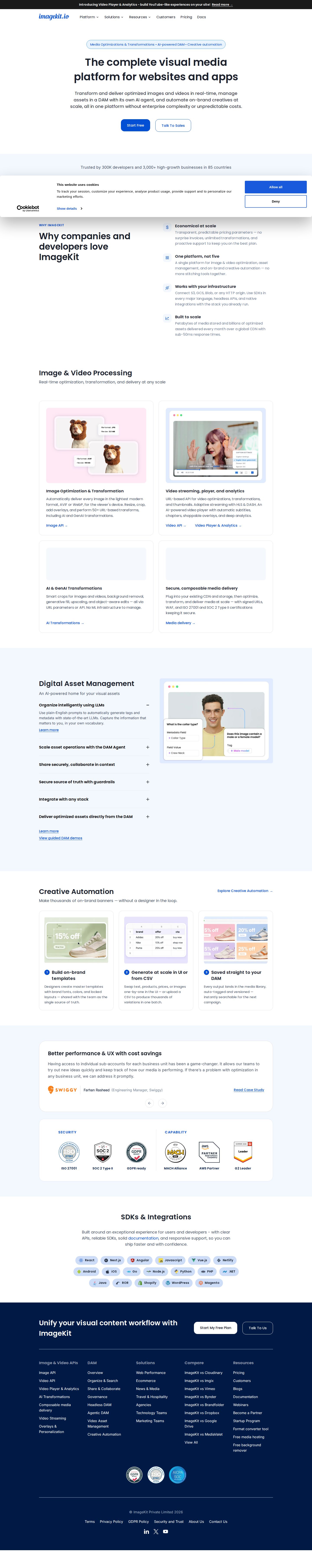 ImageKit.io website preview