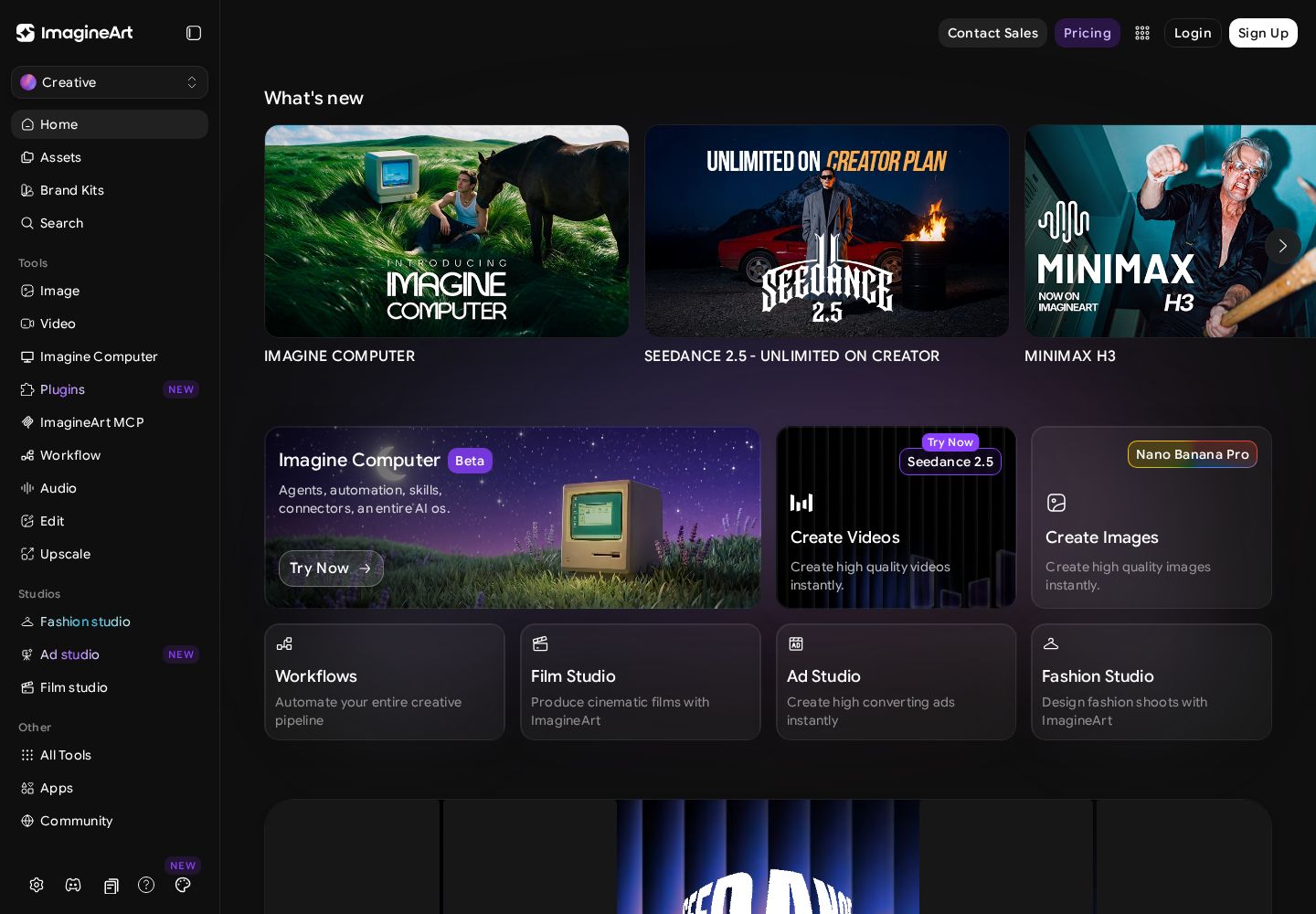 ImagineArt website preview
