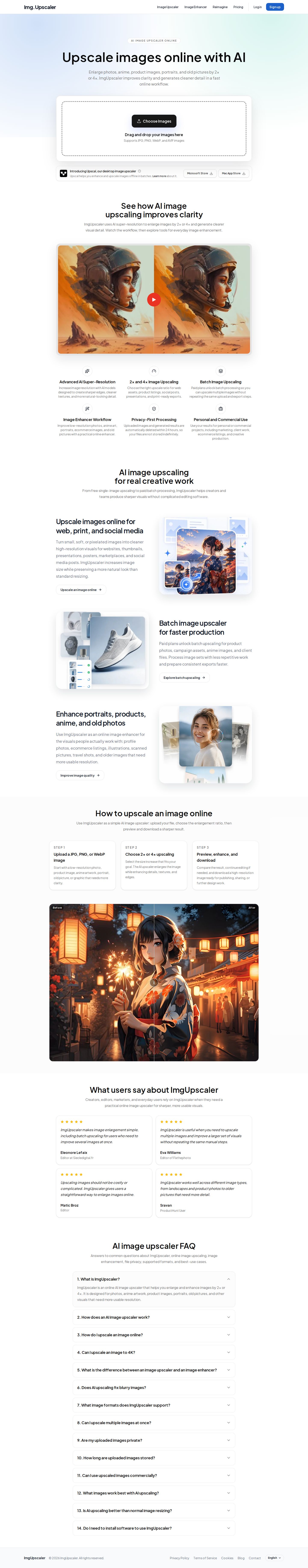 ImgUpscaler website preview