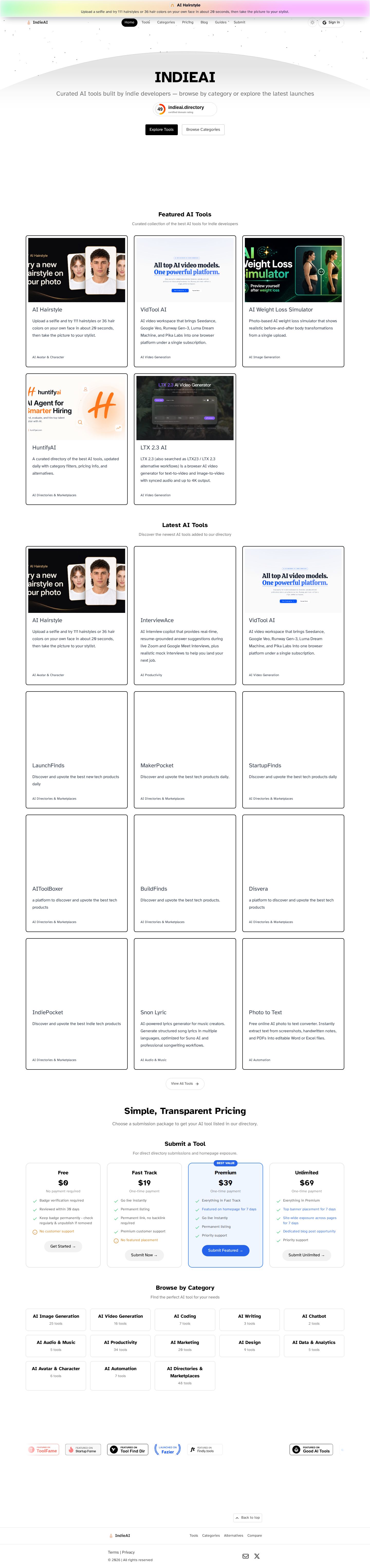 IndieAI website preview