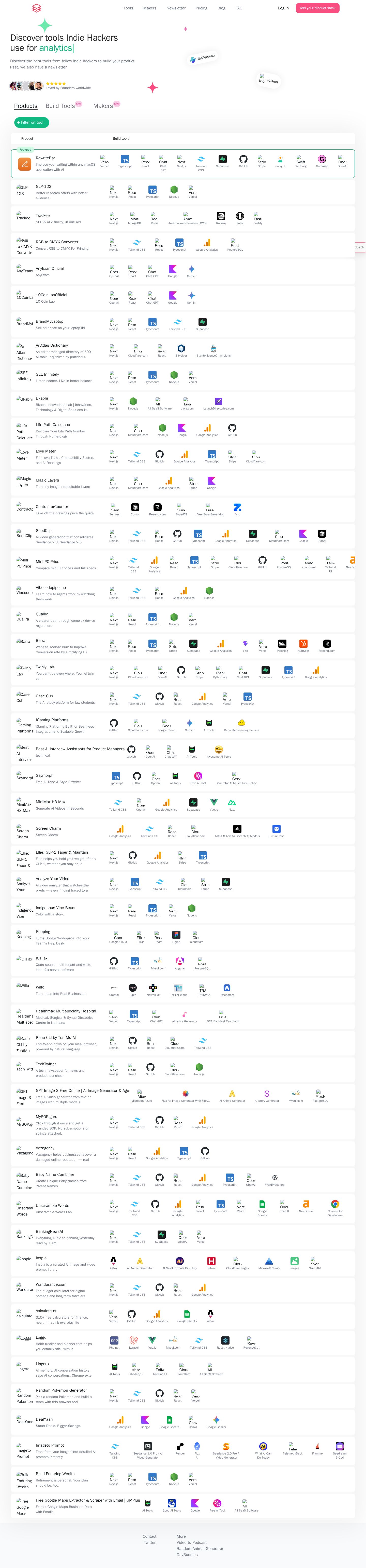 IndieHackerStacks website preview