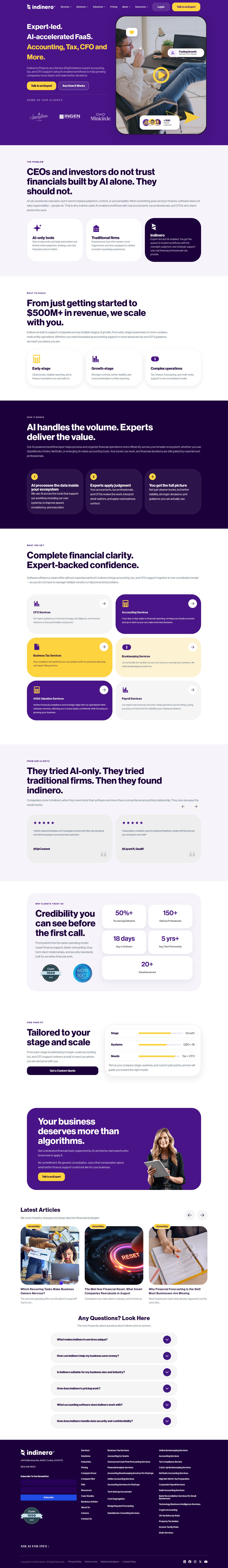Indinero website preview