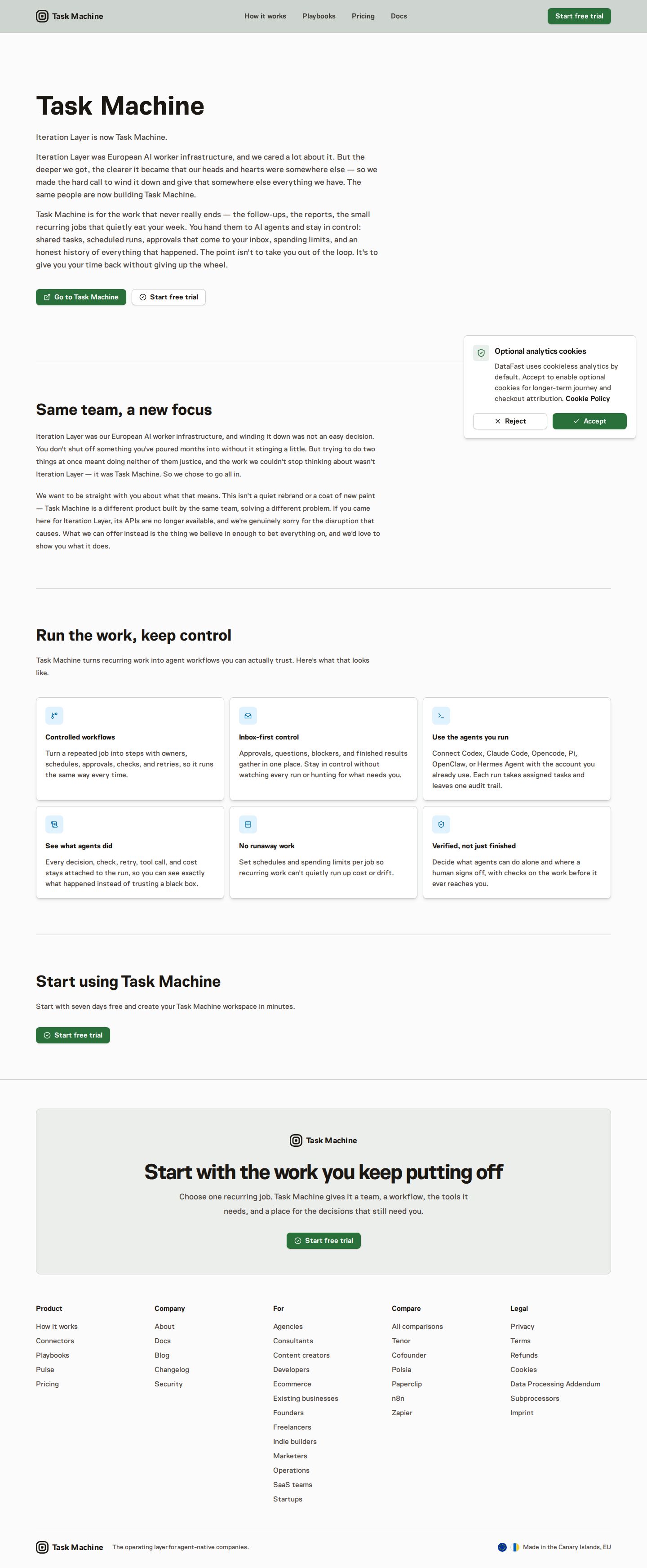 Iteration Layer is now Task Machine website preview