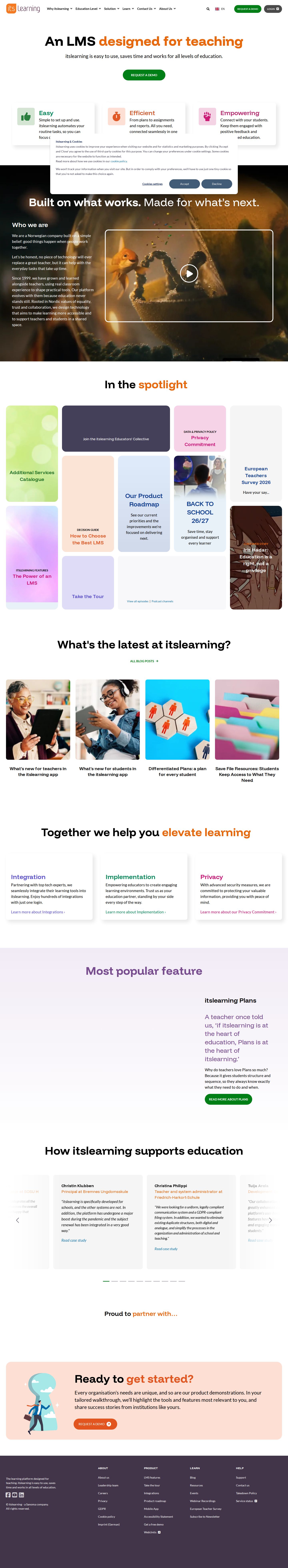 itslearning website preview