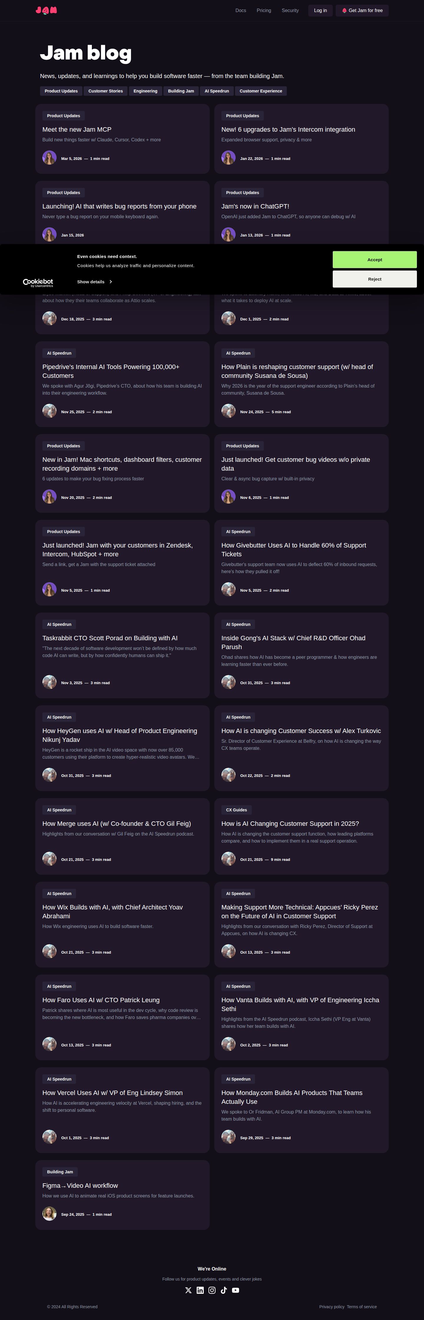Jam blog website preview