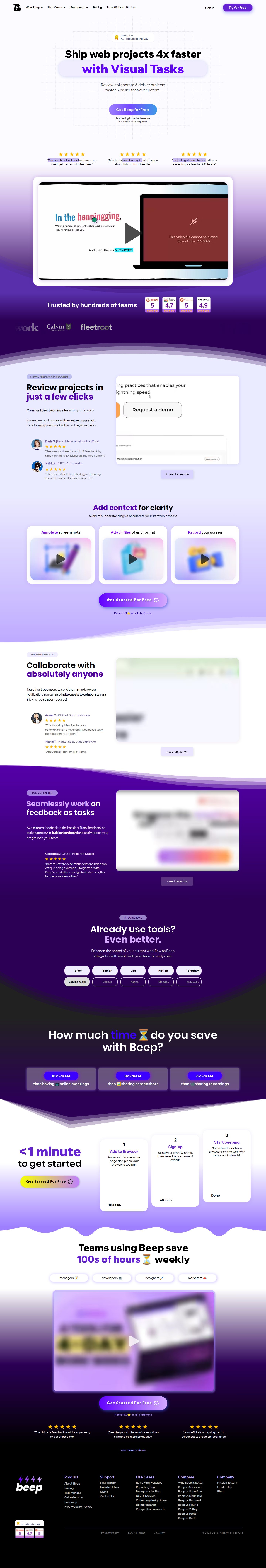 Just Beep It! website preview