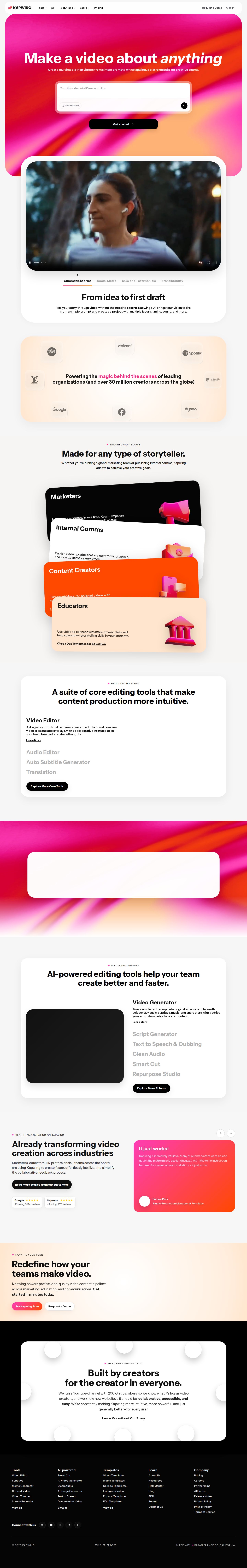 Kapwing website preview